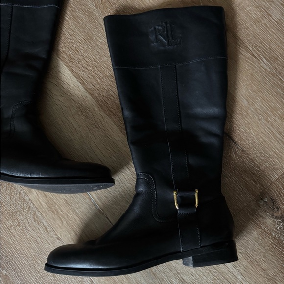 Lauren Ralph Lauren  Black Tall Knee High Boots Black Size‎ 8 - Picture 2 of 7